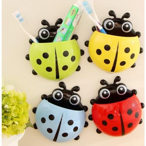 Creative Ladybug toothbrush holder toothpaste holder set powerful suction toothbrush