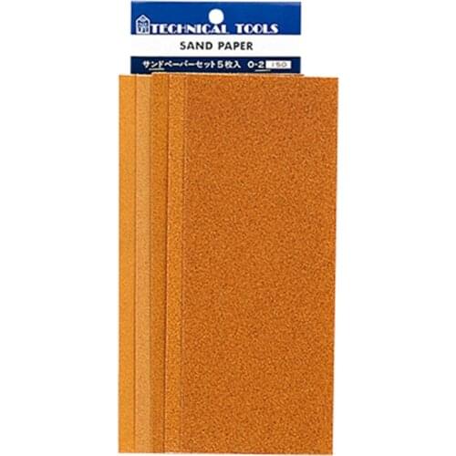 Mineshima Technial Tools O-2 Sand Paper Set (#80,#100,#120,#180,#240) Water Resistant Sandpaper 230x93mm