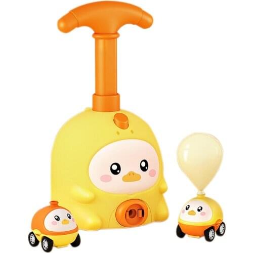 Power Balloon Car Toy Aerodynamic Fun Ball Car Hand Push Inflator Air Pump Vehicle Educational Gifts for Kids