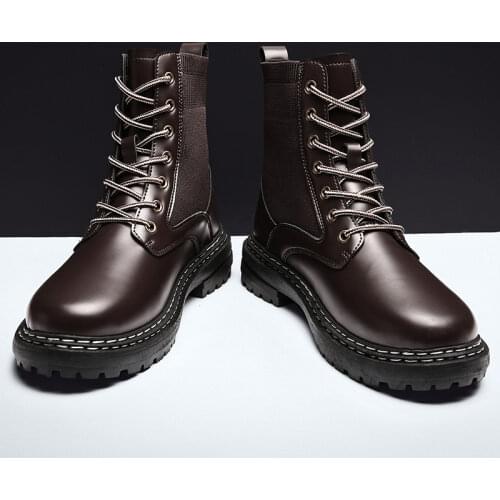 MEN ANKLE BOOTS Boots Men Ankle Shoes 2020 Winter Cowboy For Mens Leather Mens Punk Vintage Western Vesonal High