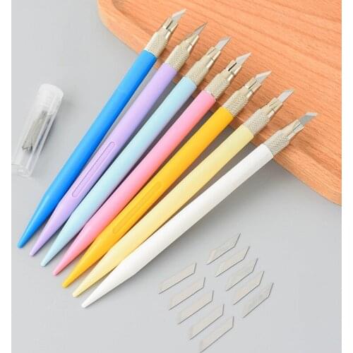 Carving Utility Knife Set Art Tools Sculpture Cutter, Precision Craft Utility for Carving Cutting Trimming, 1 Knife + 10 Blades