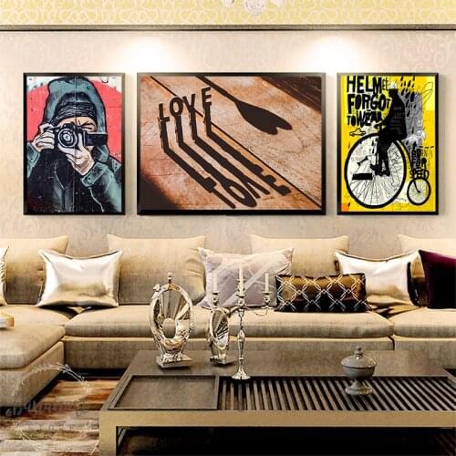Wall Art Painting Canvas Print Figure Picture Vintage Street Graffiti Home Decor Poster Nordic Minimalist For No Frame