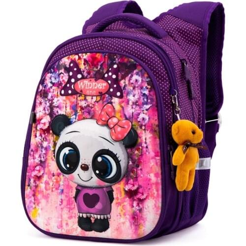 New winner One 3D Orthopedic Schoolbag Backpacks Satchel Girls 1-4 Grade Cartoon Bear School Bags