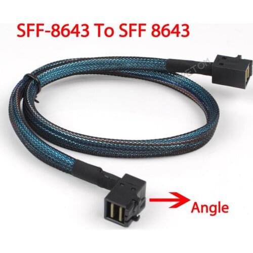 MINI SAS SFF-8643 to SAS SFF 8643 12Gbps HD Mini-SAS Right Angle Cable Convertor 50cm
