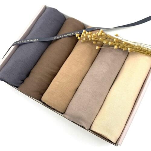 10pcs/lot Arab Jersey Hijab Scarf Elastic Women Mercerized Cotton Muslim Headscarf Soft Fashion Breathable Scarves Foulard Scarf