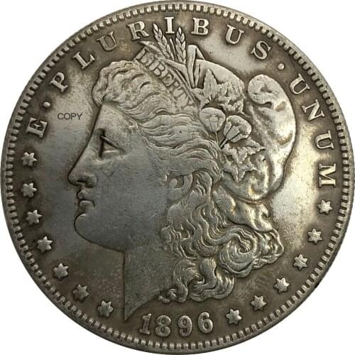 Untied States of America 1896 One 1 Dollar Morgan Dollars Cupronickel Plated Silver Copy Coins