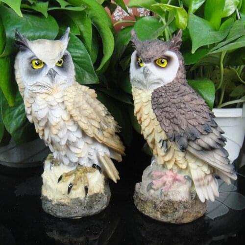 2 Colors Resin Owl Figurines Garden Decoration Outdoor Aninal Miniature Figurines Desktop Home Decoration