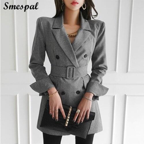 Trench Coat Women Fashion Double Breasted Trench Fashion OL Business Blazer Coat