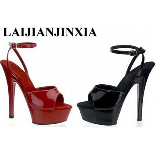 LAIJIANJINXIA Womens Shoes Strap New Design 15cm High Heels Sandals Night Club Party Queen Platform Dance Shoes