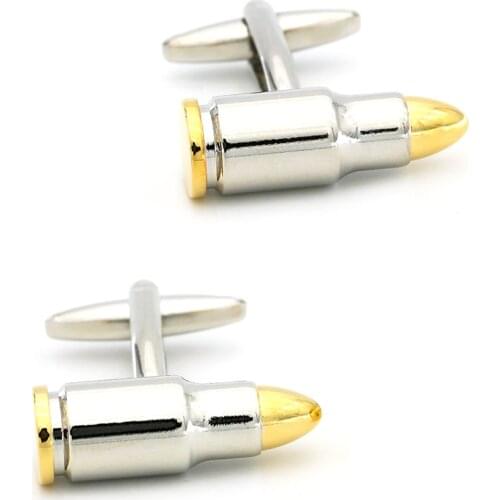 Gun Bullet Cuff Links For Men Weapon Design Quality Brass Material Golden Color Cufflinks Wholesale&retail