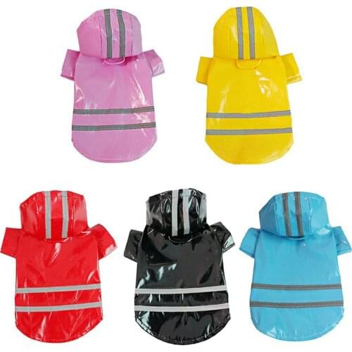 S-XL Pets Dog Clothes Hooded Raincoats Reflective Strip Dogs Rain Coat Waterproof Jackets Outdoor Breathable Clothes For Puppies