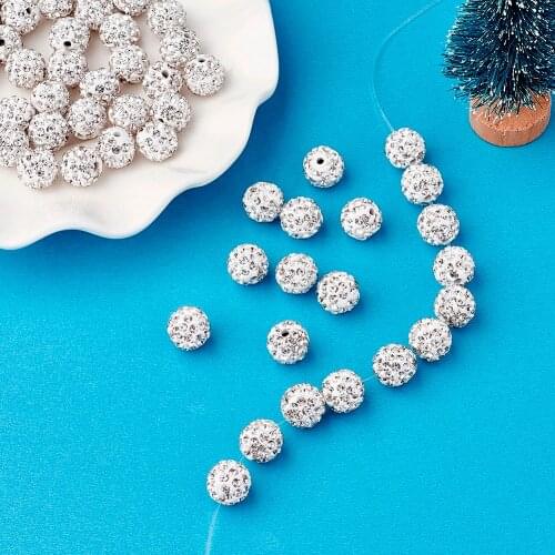 100pcs Beads For Jewelry Making Bracelets Bangles Necklace Earrings DIY Rhinestone Beads Round Crystal 10mm Hole 1.5mm PANDAHALL