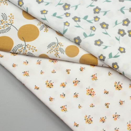 140x50cm Cotton Poplin Fabric Printed Floral Cloth Make Childrens Clothing Dress Fabric Soft Decorate Home 150g/m