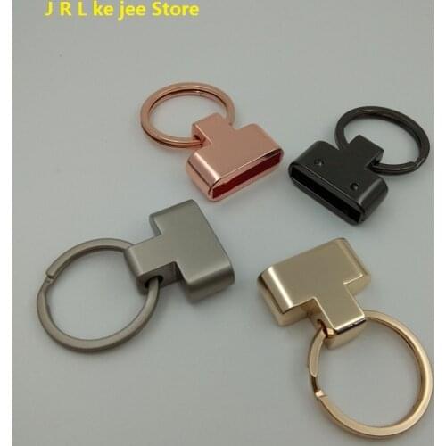 2pcs/10pcs 4 colors Key ring handmade leather luggage accessories Hanging keychain chain hook pendant Key Fob hardware