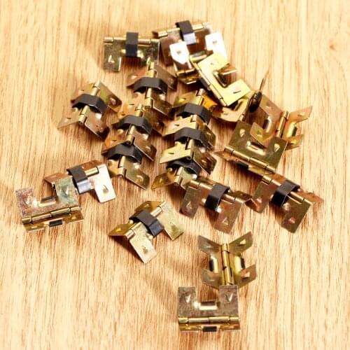 20Pcs 19*18mm Gold Mini Jewelry Box Spring Hinges Furniture Hinges Drawer Cabinet Gift Wine Wooden Case Chest Decorative Hinge