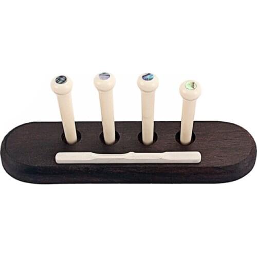 4 String Rosewood Ukulele Bridge+ABS Saddle Nut Slotted for Ukulele Parts