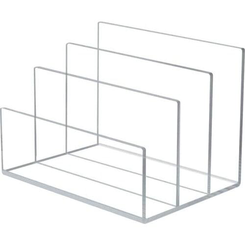 Acrylic Clear File Holder Multi-Functional 3 Sections File Organizer for Desk Mail Organizer for Desktop Office Tidy