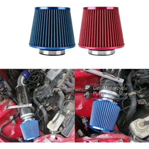 Car Air Filter Universal Cold Air Intake High Flow Universal Induction Kit Car Accessories Car Air Filters Red Blue Finish