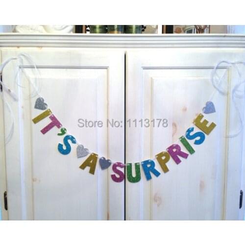 Cheap Its a Surprise Banner -- Gender Reveal Party / Photo Prop Baby Shower Decoration / Photo Prop / New Baby Gift garland