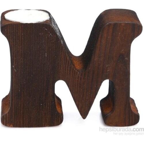 Dessen Wood Decorative Letter M candle holder candle and candlestick свеча и подсвечник vela y candelero