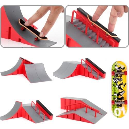 Children Finger Skateboarding Venue Suit Toys Alloy Bracket Props Mini Scooter Professional Scene Finger-skateboard Training