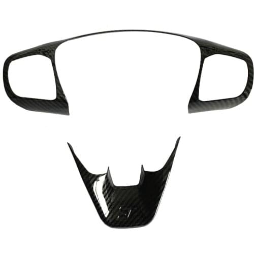 For Ford Fiesta MK8 2017 2018 Accessories ABS Carbon Fiber Stlye ST Car Steering Wheel Trim Control Button Frame Cover Styling