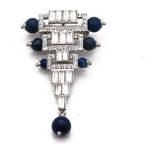 Geometric Brooch Beads Charm New-Fashion Female Decoration Crystal