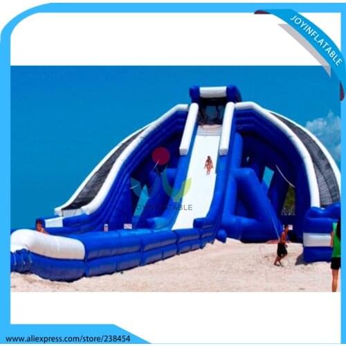 Giant amusement park pool slide inflatable water slip slide for sandy beach
