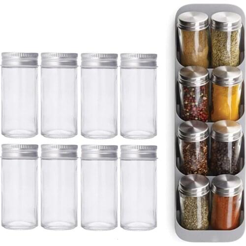 Kitchen Spice Storage Rack 8 Holes Sauce Spice Bottle Holder Rack Cabinet Drawer Organizer for Spice Kitchen Drawers Organizer