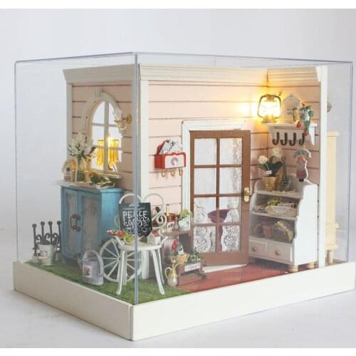 Cute Room Girls Diy Doll House Puppenhaus Brithday Miniature Furniture House Toys for Children Wooden House Toys-The Time of Joy