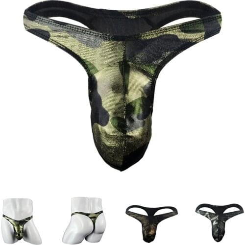 Low rise mens sexy underwear cool print big thong and string panties ZJH871