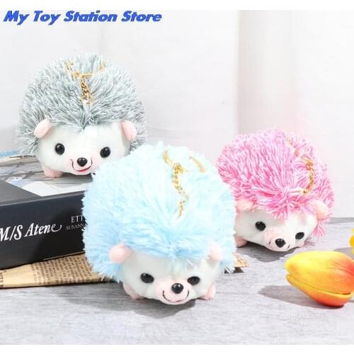 New 12CM Plush Hedgehog Toys Key Chain Ring Pendant Plush Toy Animal Stuffed Toys