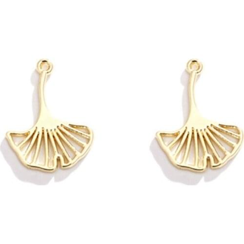 Zinc Alloy Charms Gold Hollow Ginkgo Biloba Maple Leaves Pendant For DIY Fashion Jewelry Earrings Accessories