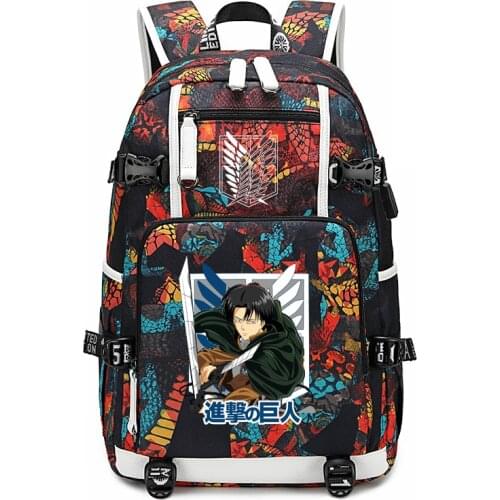 Attack on Titan 18 Inch Oxford Schoolbag Boys Girls Backpack Shingeki No Kyojin Anime Teenagers Bookbag School Backpack Mochila