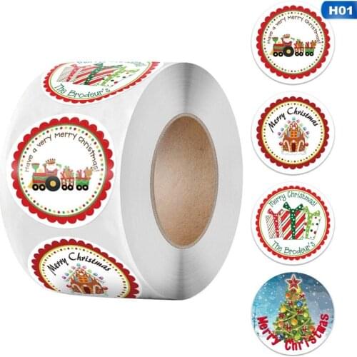 Merry Christmas DIY Handmade Sticker Package Thank You Label Sealing Stickers Party Festive Decor Supplies Children Adult