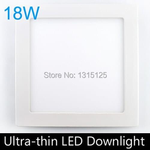 Ultra thin design 18W LED ceiling recessed downlight / Square panel light,AC85-265V, 10pc/lot free shipping