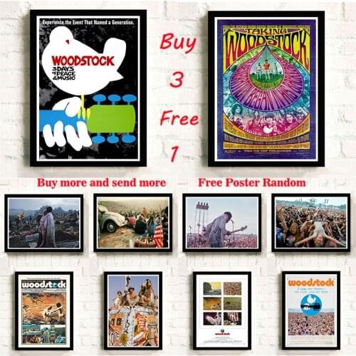Woodstock rock music festival Coated Paper Posters decorative painting classic poster paper Frameless