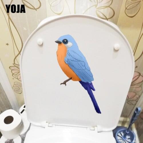 YOJA 18.1X24.2CM Modern Art Funny Bird Toilet Sticker Decal Cartoon Animal Wall BedRoom Home Decor T3-1219