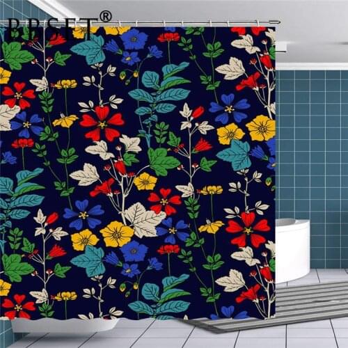Floral Shower Curtain Charming Little Wild Flowers Pattern Waterproof Multi-size Douchegordijn Bathroom Decor with 12 Hooks