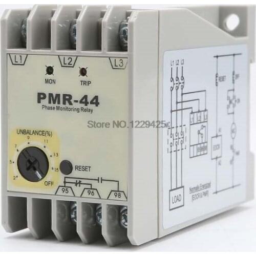 Phase Sequence Protective Relay Phase Unbalance Electronic Over and Under Voltage EOCR Motor Protector PMR-44
