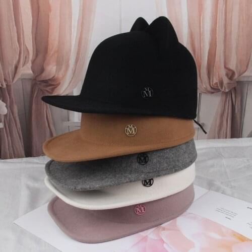 2021 Winter TOMKHU Unisex Fashion Ear Wool Felt Knight Caps For Women Beret Hats