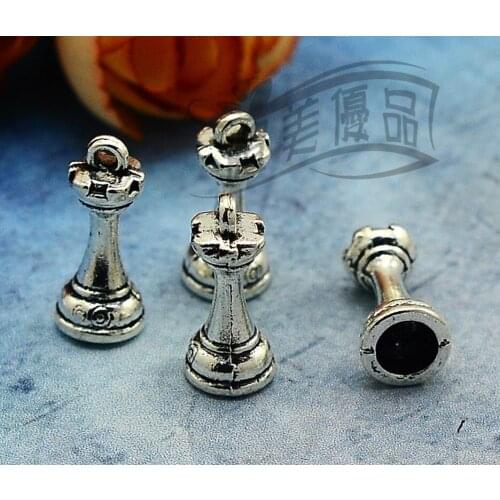 20pcs/lot--18x8mm, Antique silver plated chess rook charms,DIY supplies,Jewelry accessories