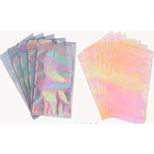26 sizes 20Pcs/pack Plastic Bag Aluminum Foil Hologram Food Pouch Small Water Proof Zipper Reclosable Pouches