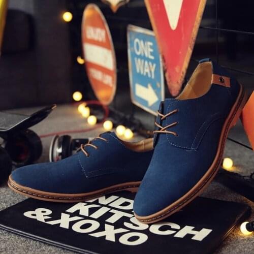 2020 Plus Size Men Shoes Suede Leather Formal Business Shoes Men Low Lace Up Mens Flat Casual Shoes Oxfords 46 47 48