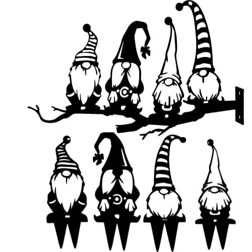 5PCS Tops Steel Support Goblin Garden Decoration Branch Metal Tree Art Metal Gnomes Gardens Dwarf Faceless Doll Gardening Decor