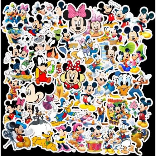50PCS Disney Series Stickers Marvel Frozen Mickey Mouse Waterproof Guitar Notebook Box Car Sticker Stickers Not Repeating Decor