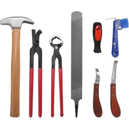 8PCS Horse Farrier Hoof Nipper Trim Shoeing File Rasp Handle Hoof Cutter Tool Horse Manicure Care Set