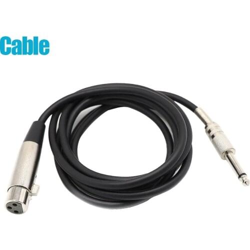 3 Pin XLR Female to 1/4" 6.35mm Mono Male Plug Audio Microphone Mic Adapter with Cable