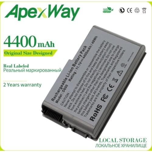 Apexway 11.1V 6Cell Battery for Dell Latitude D500 D505 D510 D520 D530 D600 D610 for Precision M20 C1295 M9014 U1544 W1605 Y1338