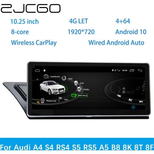 ZJCGO Car Multimedia Player Stereo GPS DVD Radio Navigation Android Screen MMI MIB System for Audi A4 S4 RS4 S5 RS5 A5 B8 8K 8T